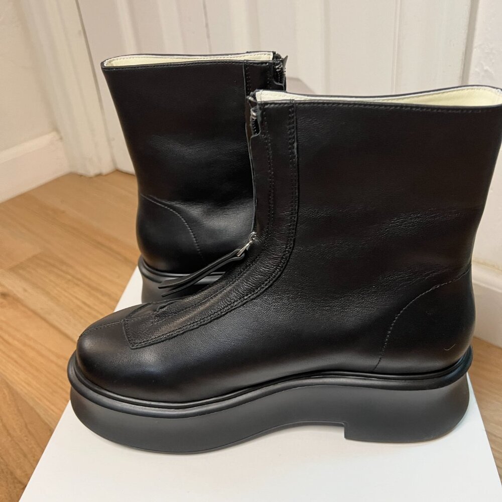The Row Black Zipped Boot I in Leather - Picture 4 of 12